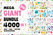 4000 in 1 - GRAPHIC GIANT BUNDLE, an Illustration by PrettyBundles (Thumbnail 1 of 22)