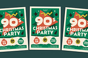 90s Christmas Party Flyer, a Flyer Template by Gumico Studio. (Thumbnail 1 of 3)