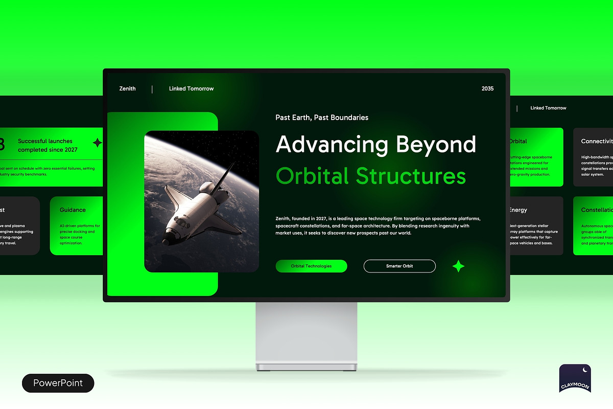 Space Technology Company Profile, a Presentation Template by Claymoon Lab (Photo 1 of 7)