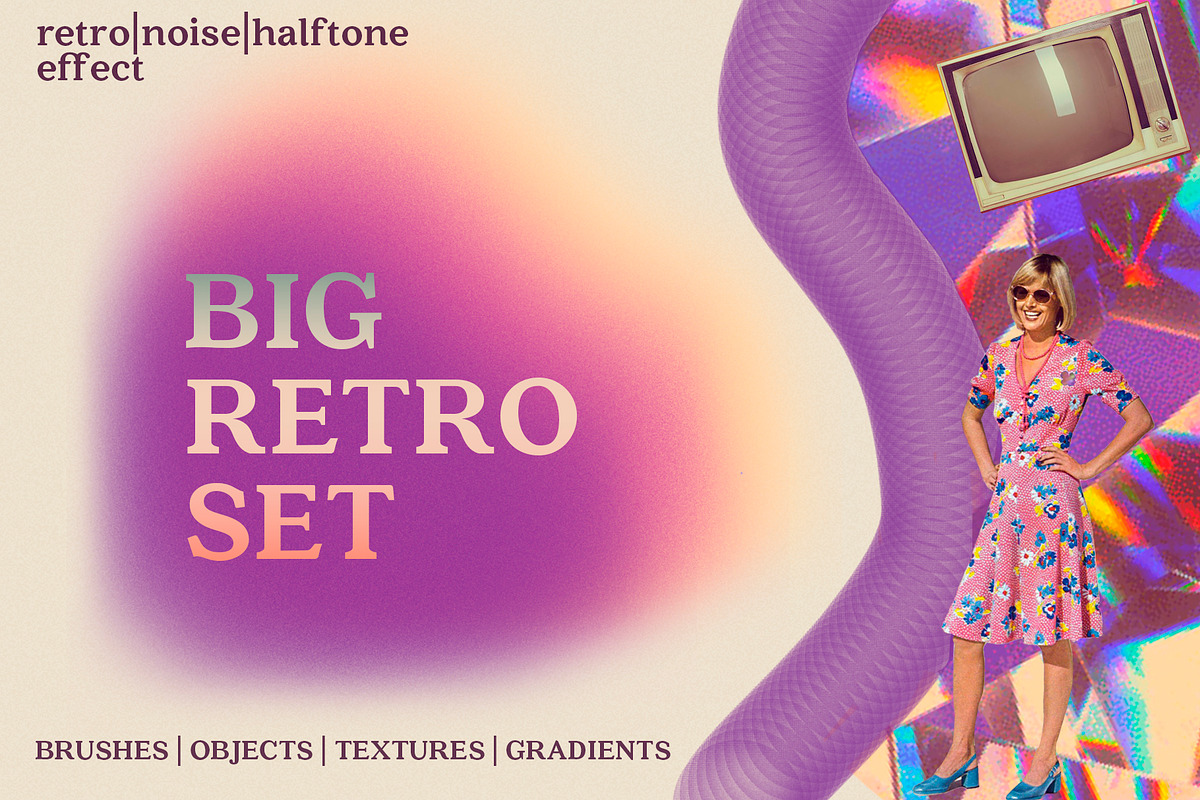 RETRO SET Effects Brushes Gradients, a Brush Add-On by Alexiva (Photo 1 of 10)