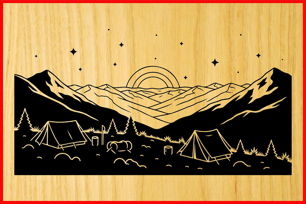 Mountain Landscape Silhouette Puzzle, a Seasonal Illustration by Designer_Momina (Photo 9 of 10)
