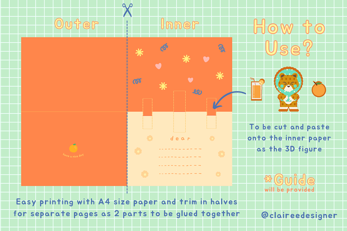 DIY 3D Greeting Cards Printables, a Card Template by Clairee Design Studio (Photo 5 of 7)