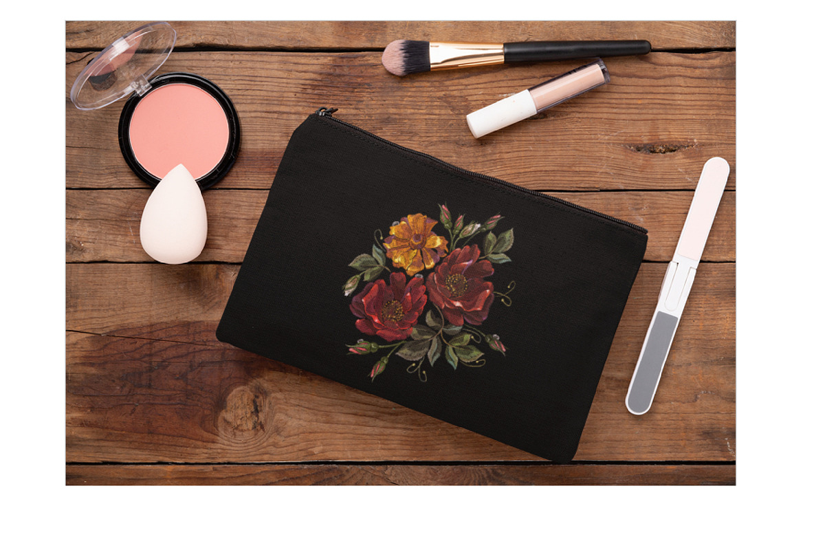Red roses and yellow calendula flowe, a Decorative Illustration by Matrioshka (Photo 4 of 6)