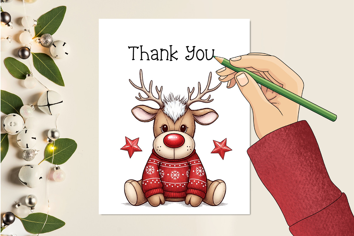 Quirky Funny Christmas Reindeer Png, an Illustration by Creative Art (Photo 3 of 4)