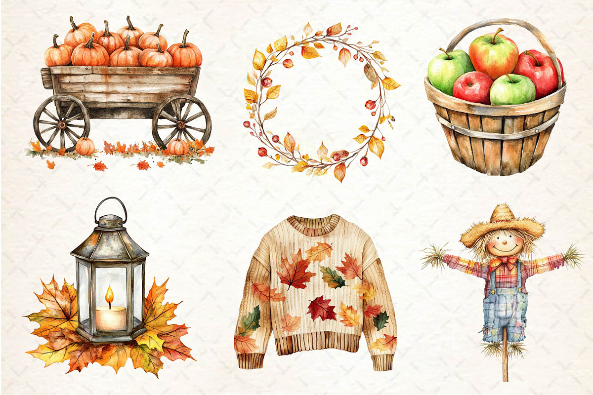 Fall Autumn Sublimation Clipart, an Illustration by Dream Creation (Photo 5 of 6)