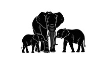 elephant family silhouette design, an Illustration by Amazin_art (Thumbnail 15 of 51)