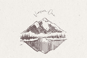 Hand Drawn Mountain Landscapes