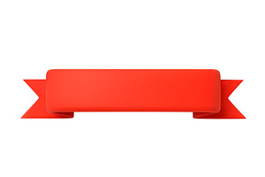 3d Red Ribbon isolated on white, an Object Illustration by ModVector