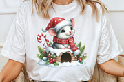 Watercolor Christmas Mouse Clipart, a Work Illustration by CraftArtStudio (Thumbnail 5 of 6)