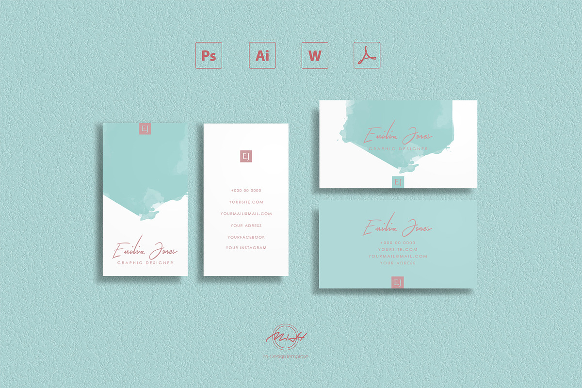 Bundle of 8 Bussiness Card Template, a Business Card Template by MH Design Template (Photo 4 of 6)