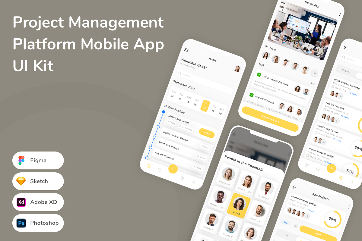 Project Management Platform App, an UI Kit Template by Betush