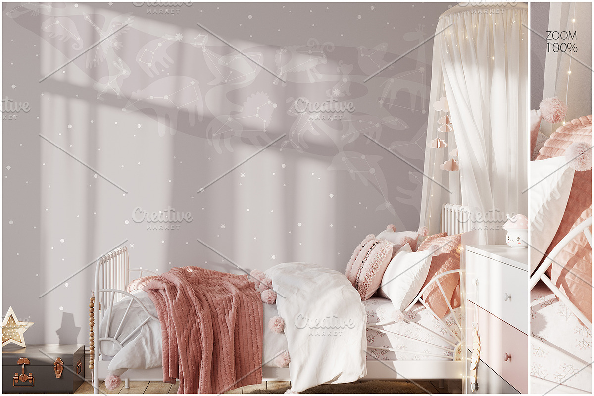 Kids Wall & Frame Mockup Bundle 7, a Print Template by Yuri-U (Photo 6 of 22)