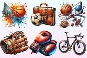 Watercolor Sport Clipart, a Graphic by CitraGraphics (Thumbnail 2 of 4)