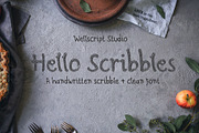 Hello Scribbles - Handwritten font, a Font by Wellscript Studio (Thumbnail 1 of 6)