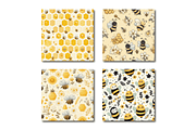 Bee Background Digital Papers, a Background Graphic by Dizzy Art Studio (Thumbnail 2 of 3)