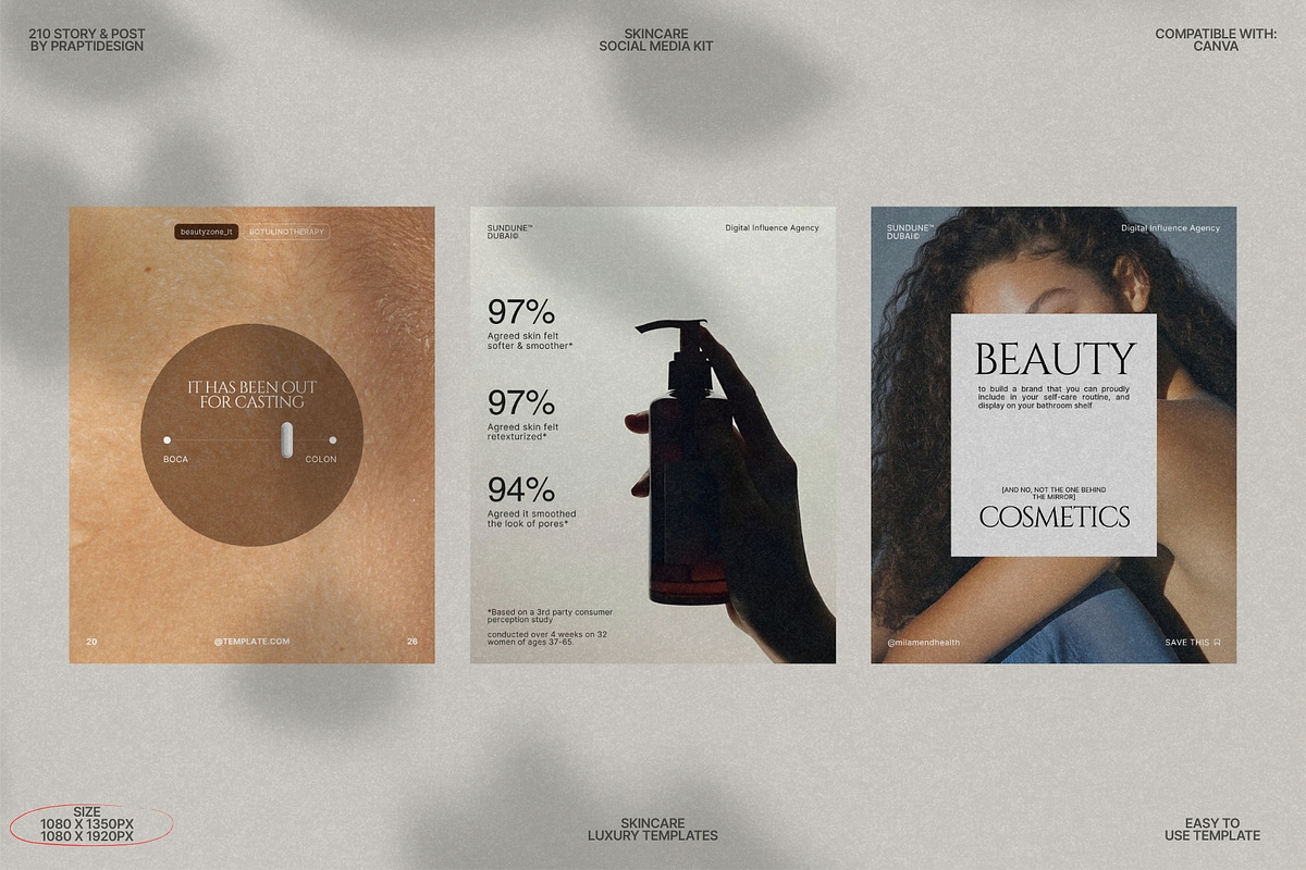 Skincare Story & Post Canva Kit preview 6