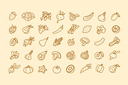 Fruits & vegetables icons set, a Food Illustration by PaperTrident (Thumbnail 5 of 14)
