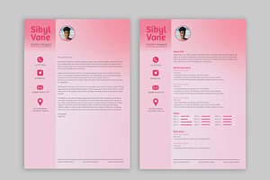 Pink Gradient Resume Layout