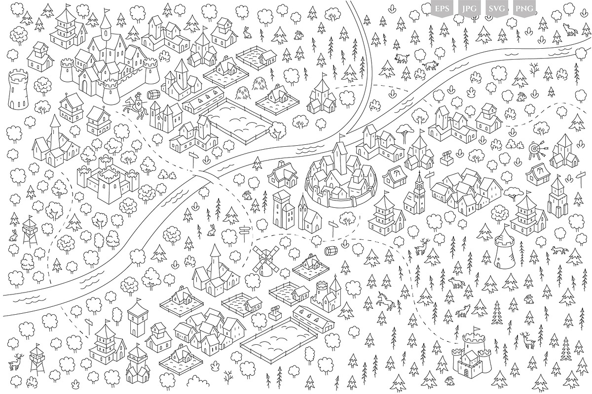 DIY Medieval Map Kit, a Graphic by Ilia Design