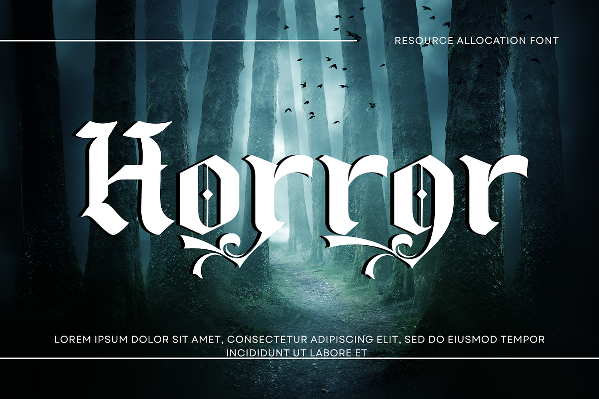 Resource Allocation - Gothic Font, a Blackletter Font by 177Studio (Photo 2 of 6)