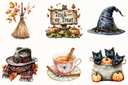 Watercolor Halloween & Fall Clipart, an Illustration by OK Design (Thumbnail 4 of 5)