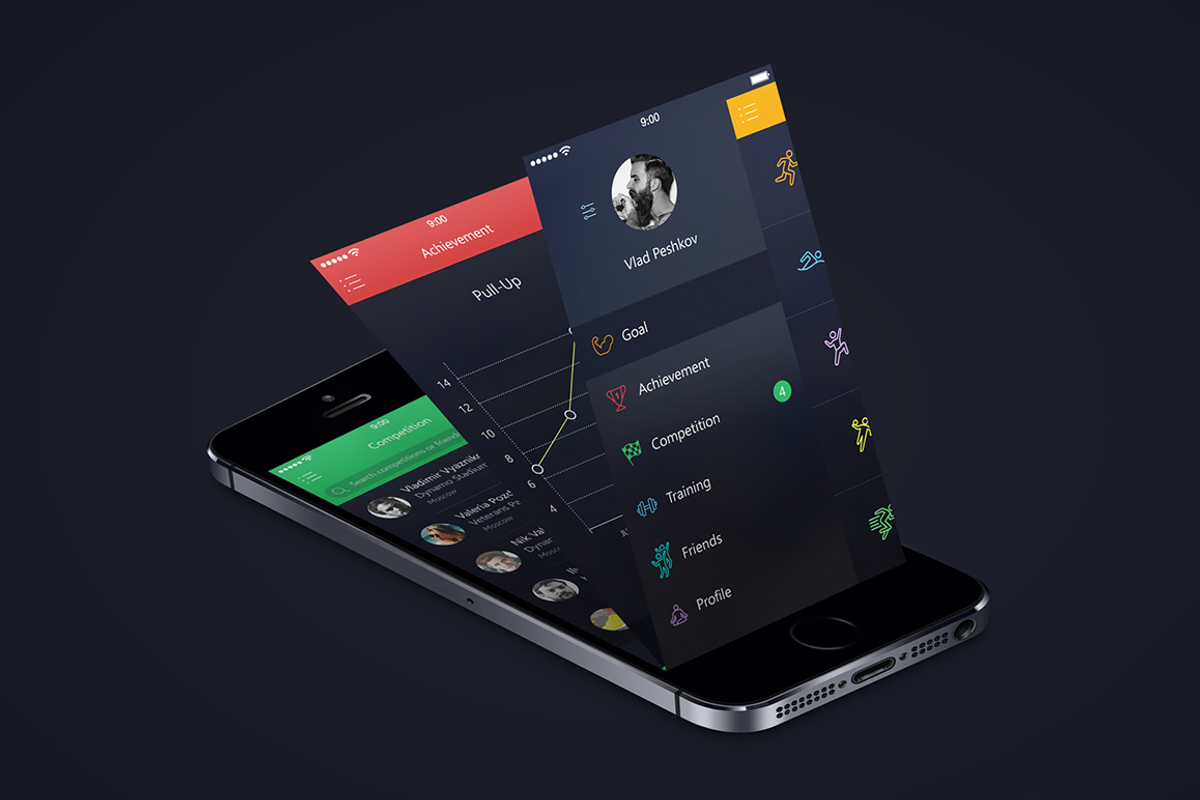 App Sport Ui (bonus app mock-up), an iPhone Mockup by ikima (Photo 2 of 3)