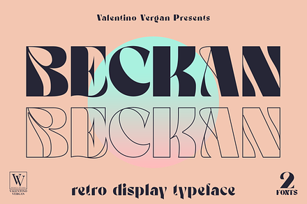 Beckan - Retro Typeface, a Font by Valentino Vergan