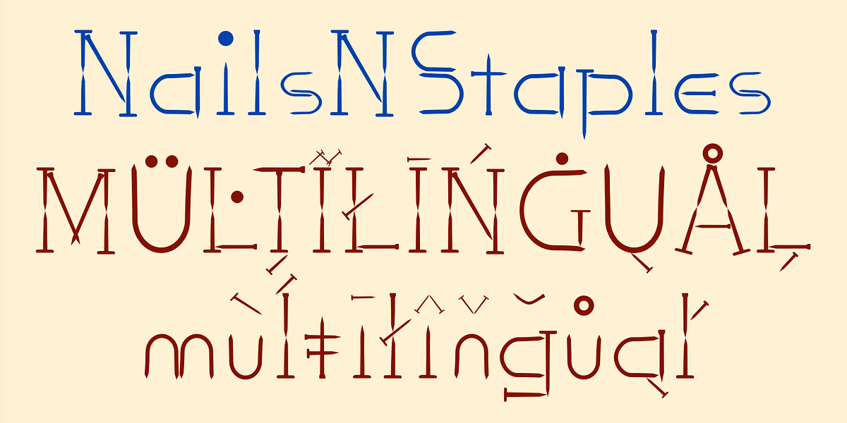NailsNStaples, a Font by Ingrimayne Type (Photo 6 of 6)