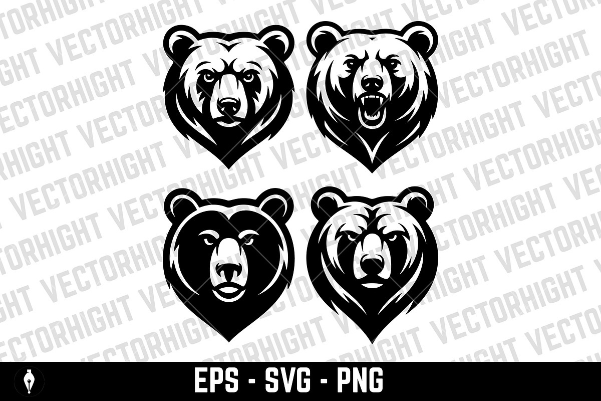 Angry or roaring face of a bear, an Animal Illustration by Vectorhight (Photo 3 of 3)