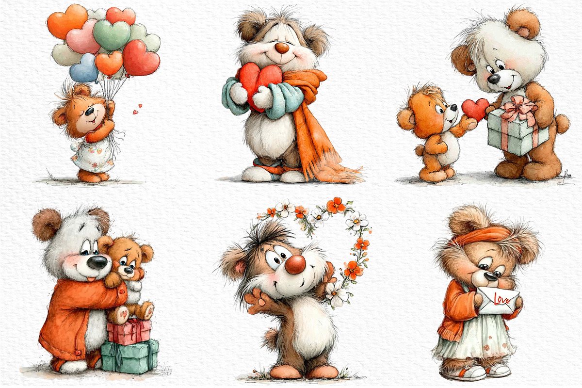 Whimsical Mothers Day Bear Clipart, an Illustration by Craft Nest (Photo 3 of 12)