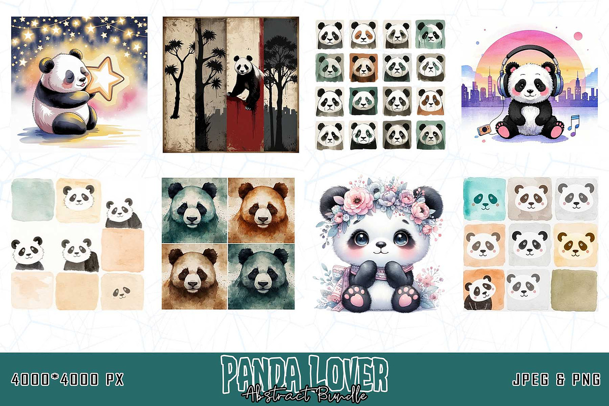 Panda Lover T-shirt Design Bundle, an Object Graphic by Sofia's Fashion (Photo 2 of 3)