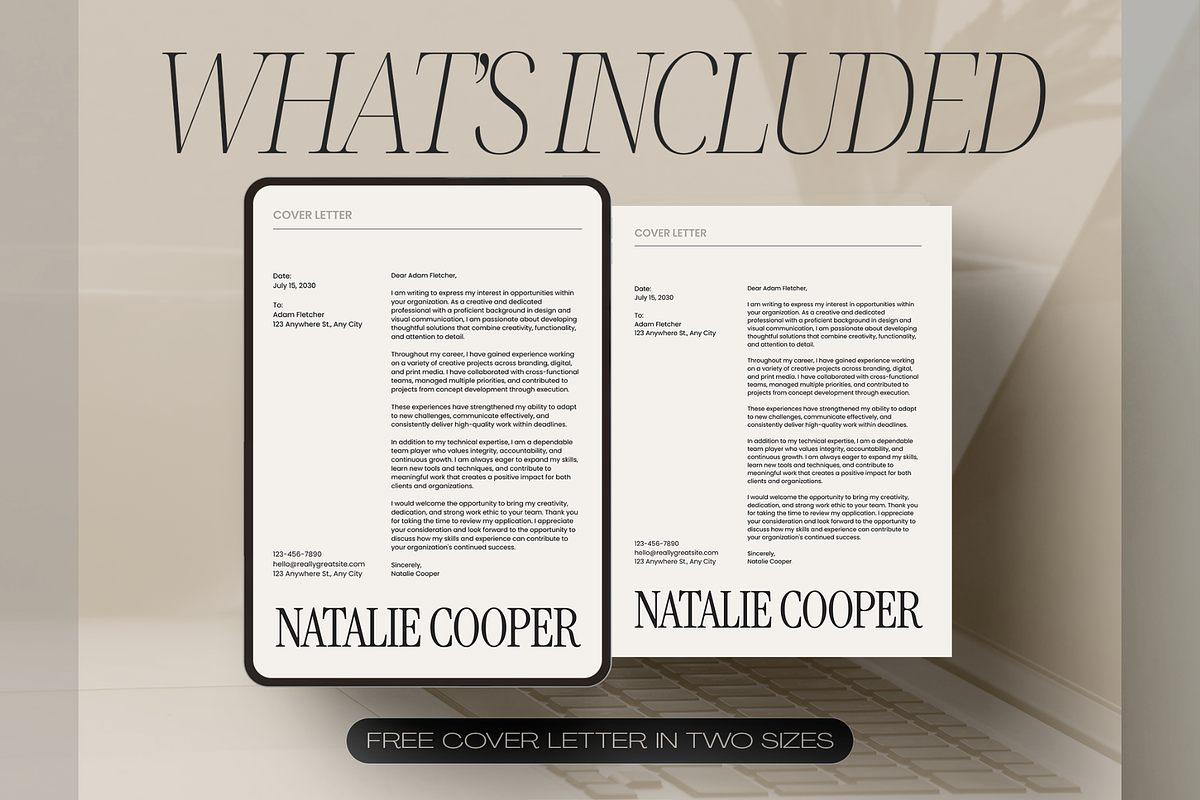 Beige Modern Minimalist CV Resume, a Resume Template by Creatif Foundry (Photo 4 of 7)