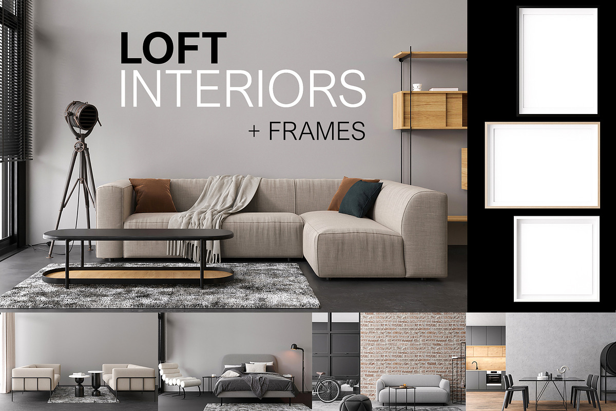 Loft Interiors and Frames, a Product Mockup by Creativebird