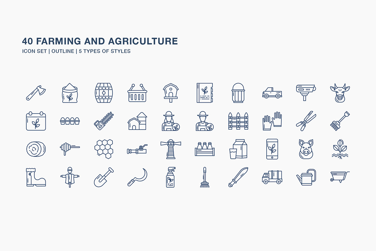 Farming and agriculture icon set, an Icon by Icongeek26 (Photo 3 of 6)