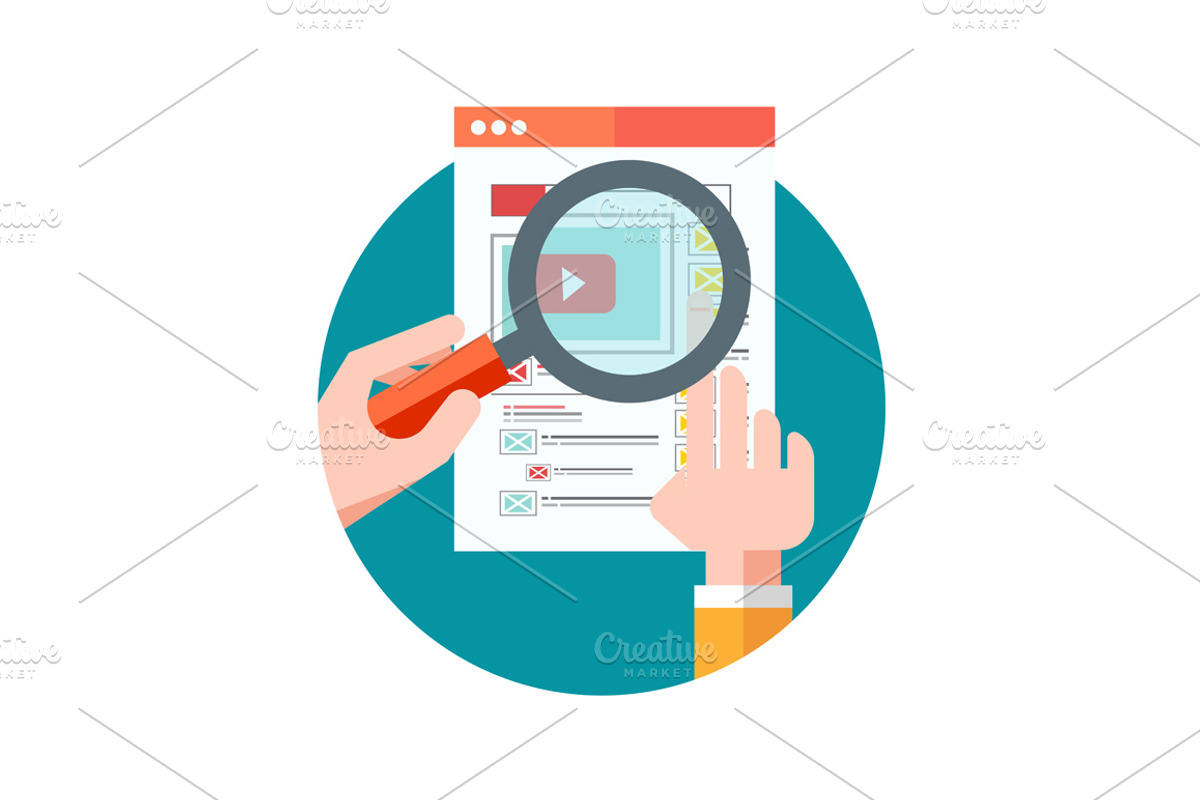 Watching movie. Flat design concept
