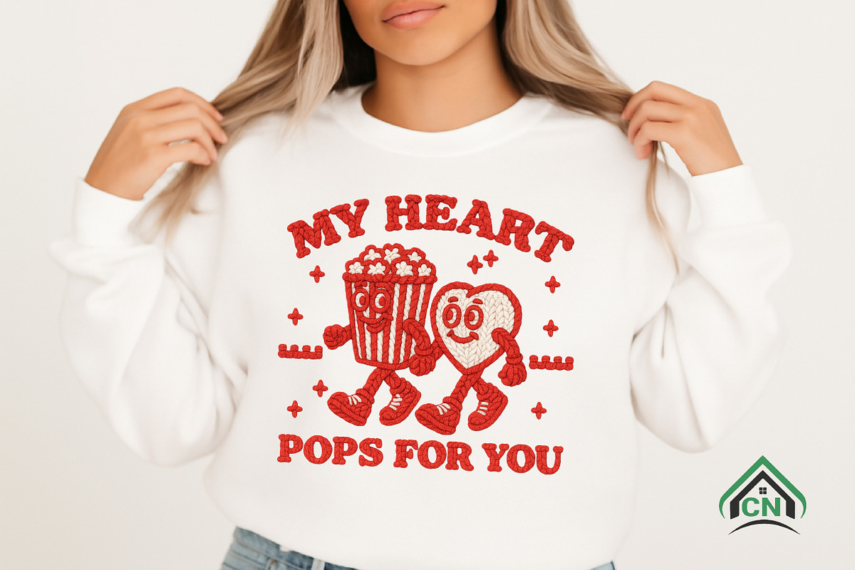Knitted Popcorn & Heart Png, an Illustration by Craft Nest (Photo 2 of 7)