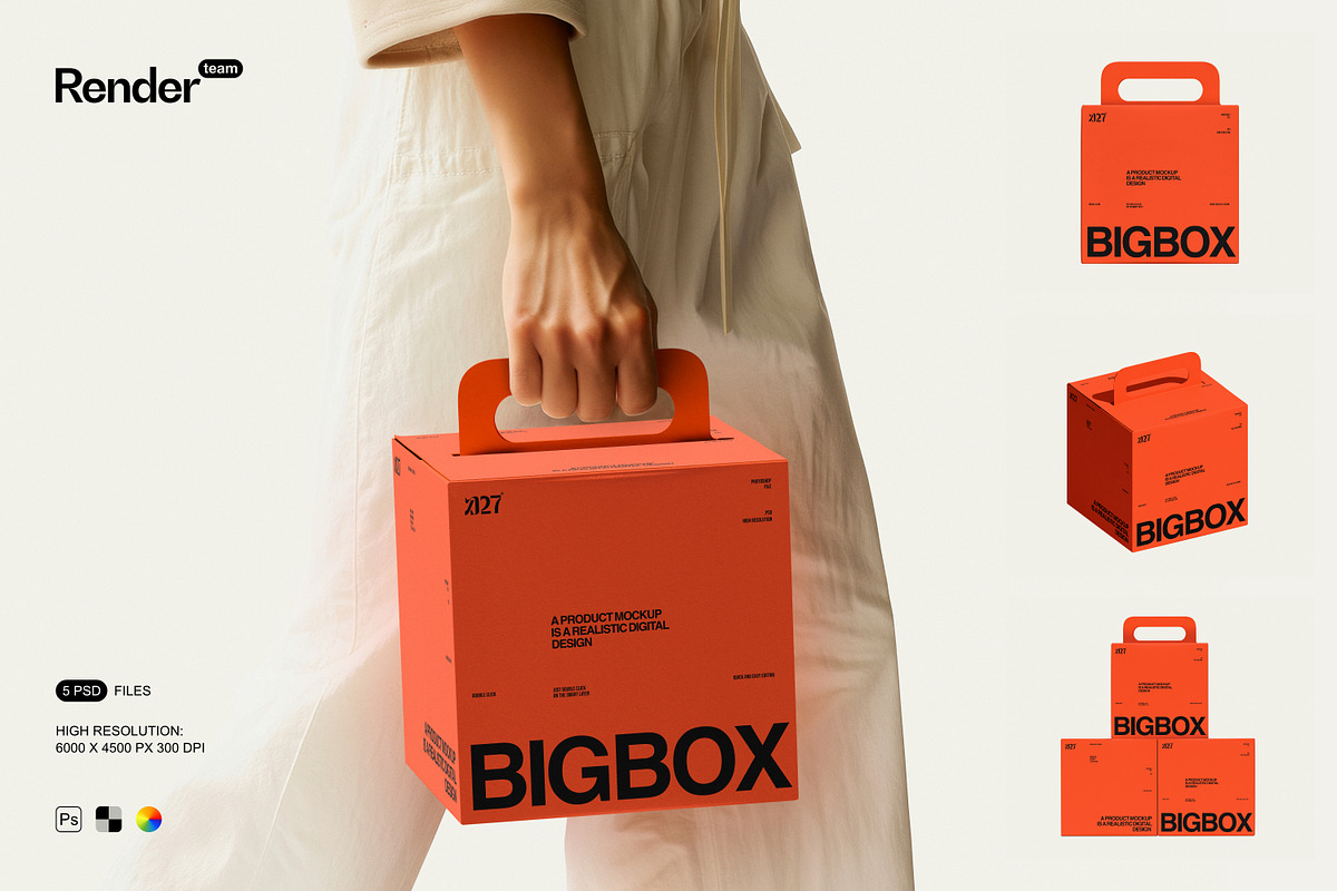 Paper Box Mockup Set, a Packaging Mockup by Renderteam (Photo 1 of 11)