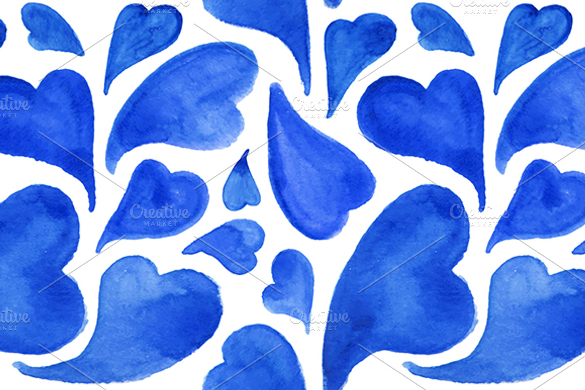 Watercolor heart seamless pattern, a Pattern Graphic by Art By Silmairel