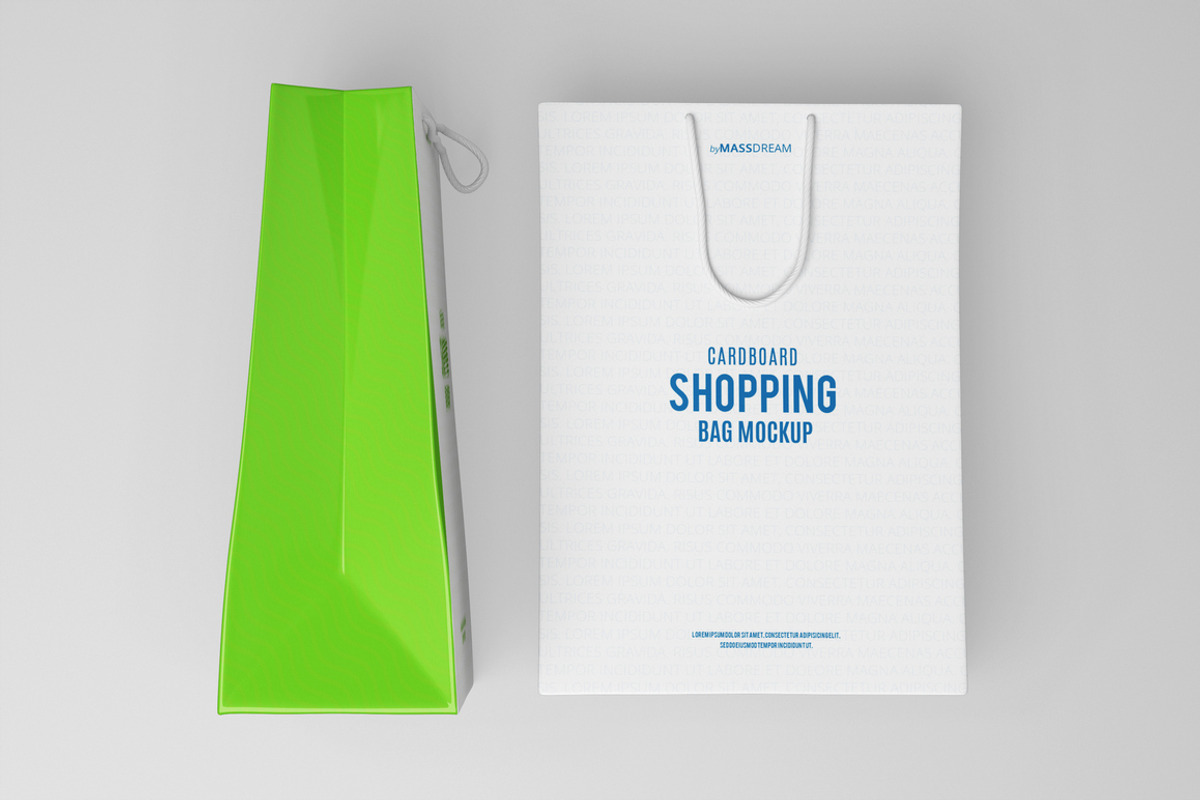 Medium Cardboard Shopping Bag MockUp, a Packaging Mockup by MassDream (Photo 6 of 9)