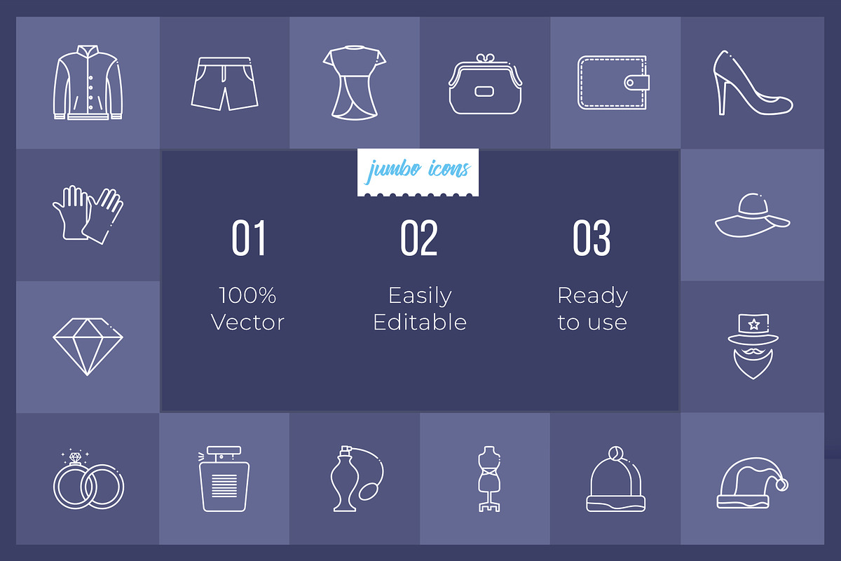 Fashion Line Icons V2, an Outline Icon by Jumbo Icons (Photo 2 of 5)