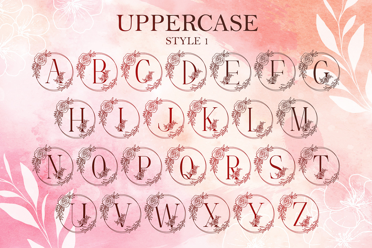 Monogram Handdrawn Rose Font, a Symbol Font by Dm Studio (Photo 5 of 6)
