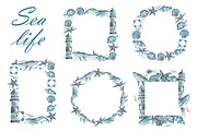 Sea life watercolor set. Nautical., an Illustration by SabinaWatercolorArt (Thumbnail 5 of 13)