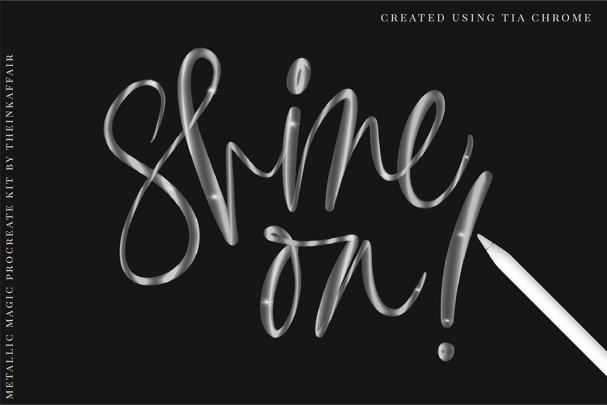 Metallic Brush Kit for Procreate, a Brush Add-On by theinkaffair (Photo 7 of 8)