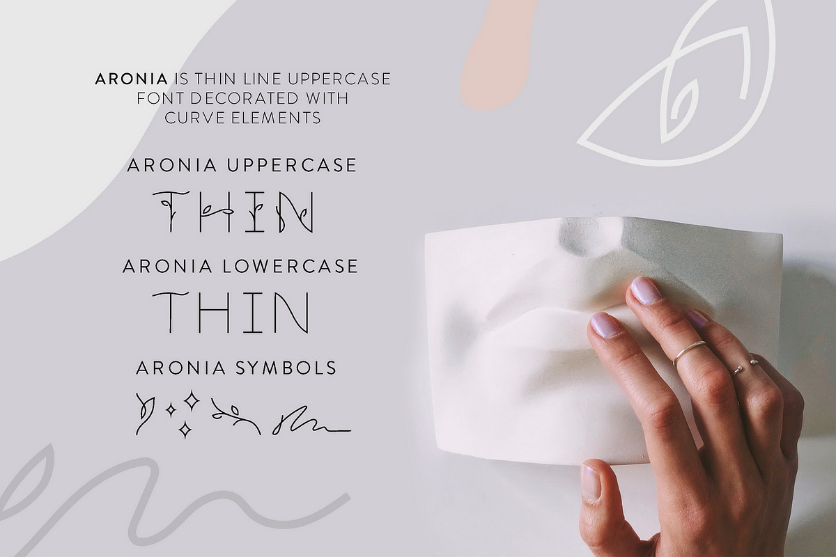 Aronia - Thin Line Logo Font preview 2