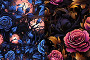 Halloween Vintage Dark Roses Seamles, a Pattern Graphic by Agnesagraphic (ID 95) (Thumbnail 3 of 6)