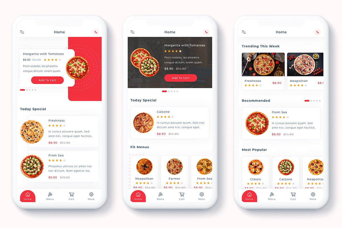 Denrit - Pizza Delivery App UI Kit, an App Template by Betush (Photo 2 of 6)