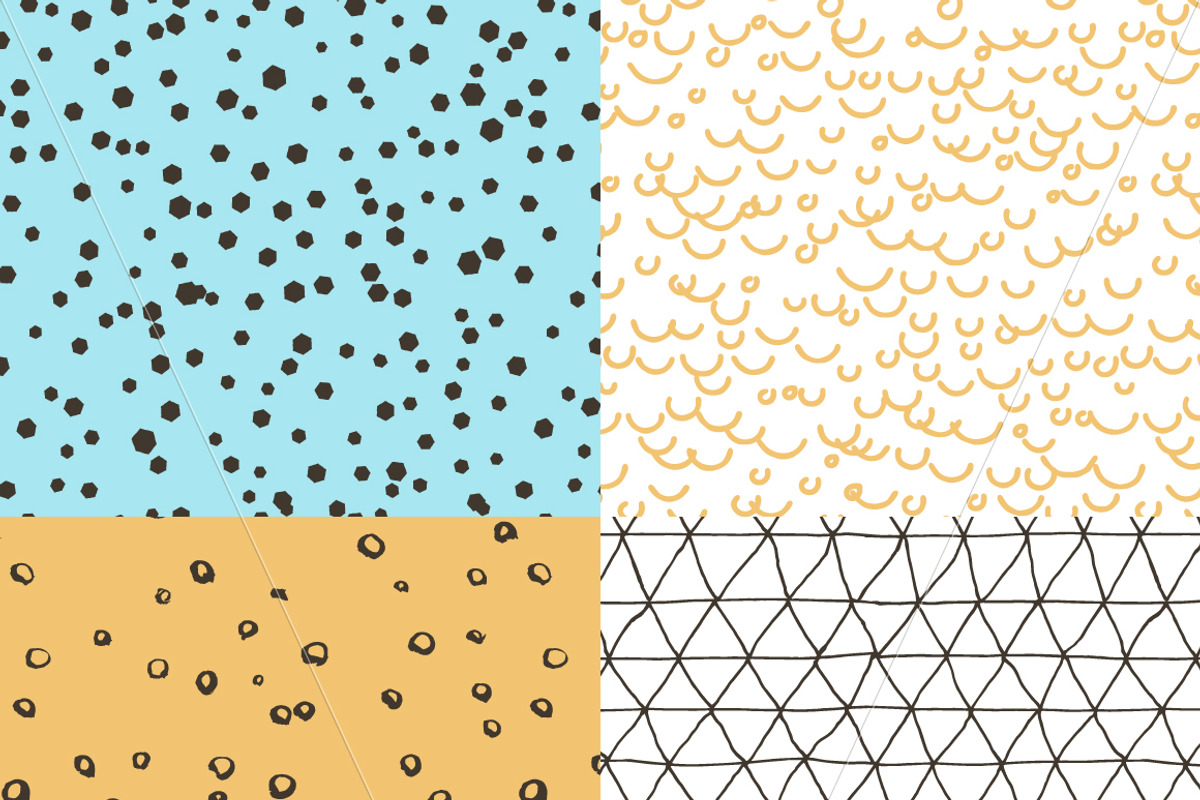 10 Seamless Hand Drawn Patterns v.2 preview 3