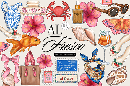 Italian Summer Aesthetic Clipart
