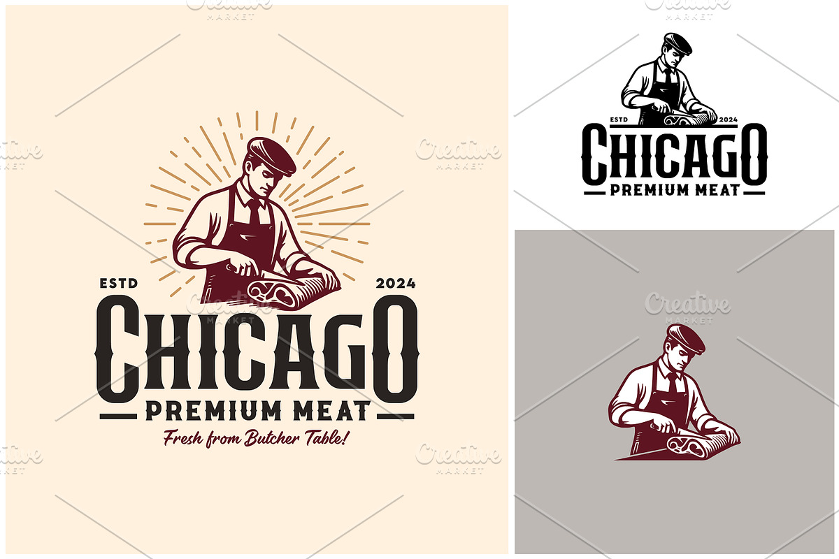 Male Butcher Meat Shop Butchery logo, a Branding & Logo Template by Enola99d (Photo 1 of 2)