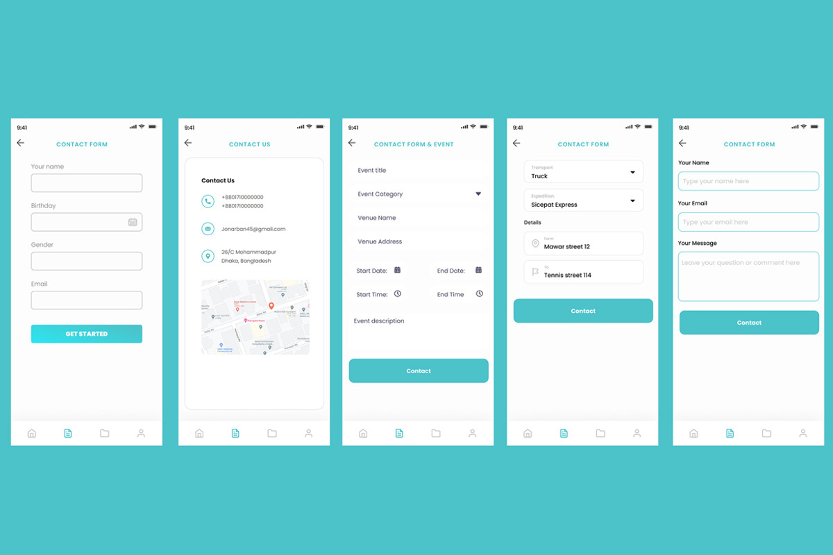 Contact Form, Contact us Screens App, an App Template by nagaredesignstudio (Photo 2 of 2)